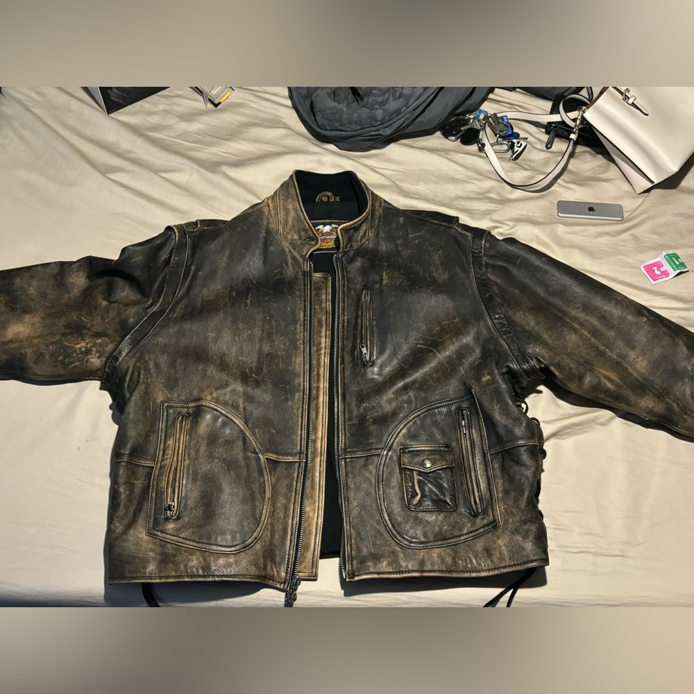 Harley Davidson riding real leather riding jacket
